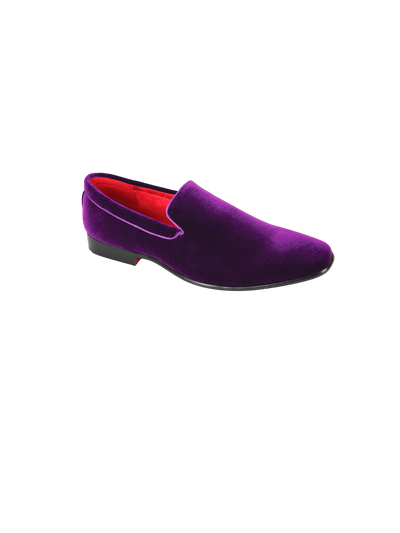 Purple Men's Plain Velvet Slip-On Shoes Formal Design Style No: 7011