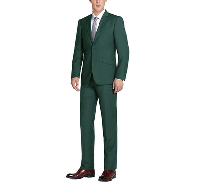 RENOIR Hunter green men's 2 piece slim fit suit single breasted notch lapel