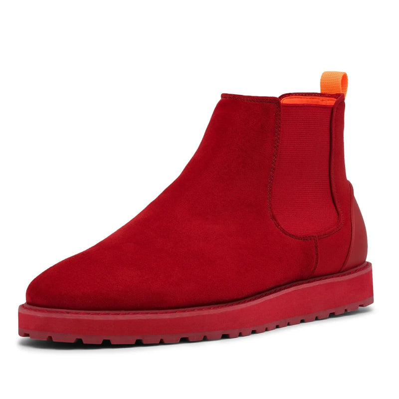 Red Suede Chelsea Boots Casual Fashion Design Sneaker -The Mustella