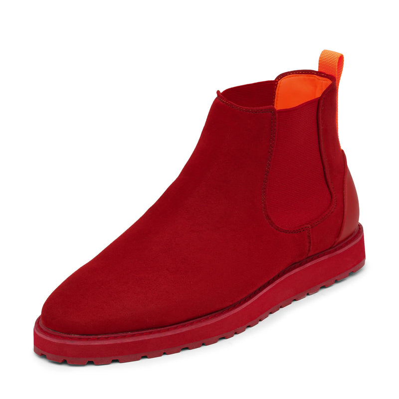 Red Suede Chelsea Boots Casual Fashion Design Sneaker -The Mustella