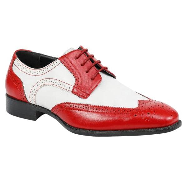 Red/White Two-Tone Wingtip Men&