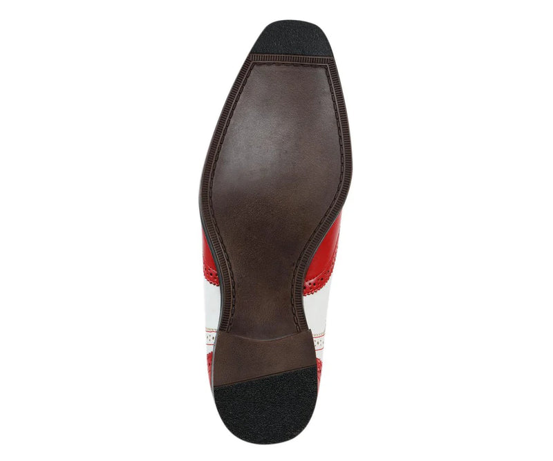 Red/White Two-Tone Wingtip Men&