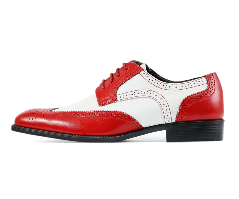 Red/White Two-Tone Wingtip Men&