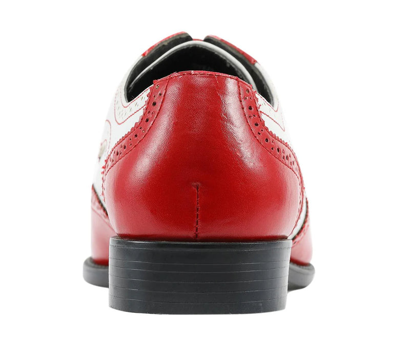 Red/White Two-Tone Wingtip Men&