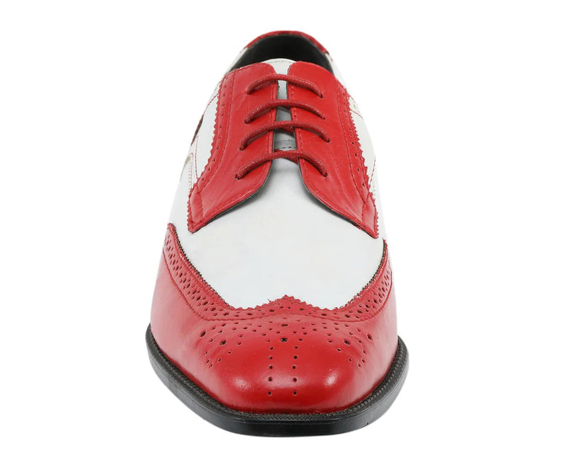 Red/White Two-Tone Wingtip Men&