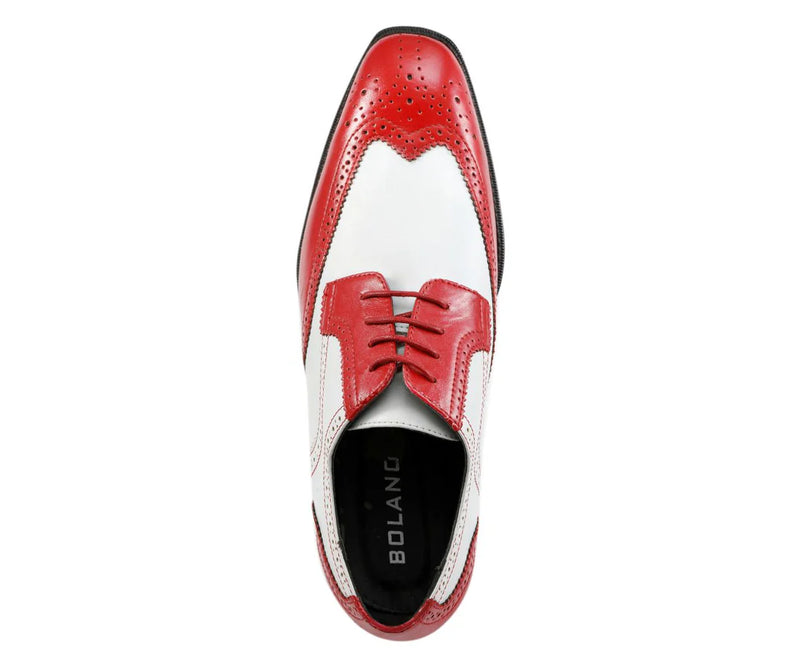 Red/White Two-Tone Wingtip Men&