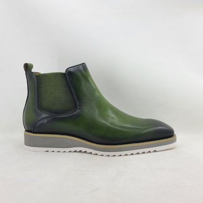 Carrucci Olive Men's Slip-on Patina Chelsea Boot Style No: KB515-15