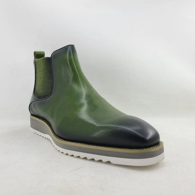 Carrucci Olive Men's Slip-on Patina Chelsea Boot Style No: KB515-15