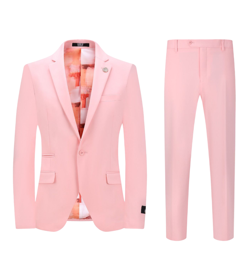 Rose gold pink slim fit men&