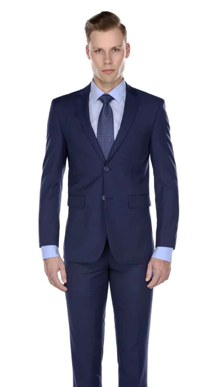 Braveman Navy Blue Slim-Fit Men&