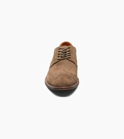 Stacy Adams Men's Sand Wingtip Oxford Lace-Up Casual suede Leather Shoes
