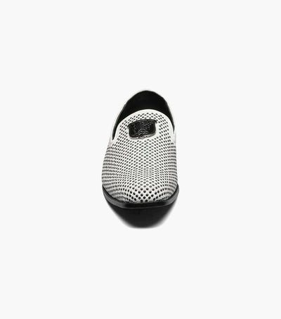 Stacy Adams Men's White Swagger Studded Slip-On Shoe