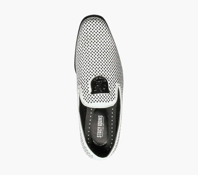 Stacy Adams Men's White Swagger Studded Slip-On Shoe