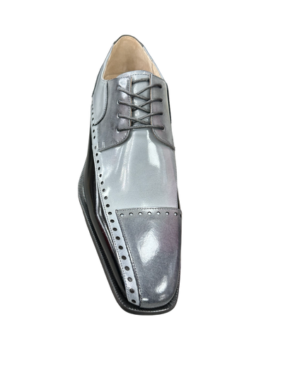 Stacy Adams Plaza Men's Multi Color Grey Black Lace-Up Dress Shoes Oxford Cap Toe