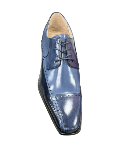 Stacy Adams Plaza Men's Multi Color Navy Blue Lace-Up Dress Shoes Oxford Cap Toe