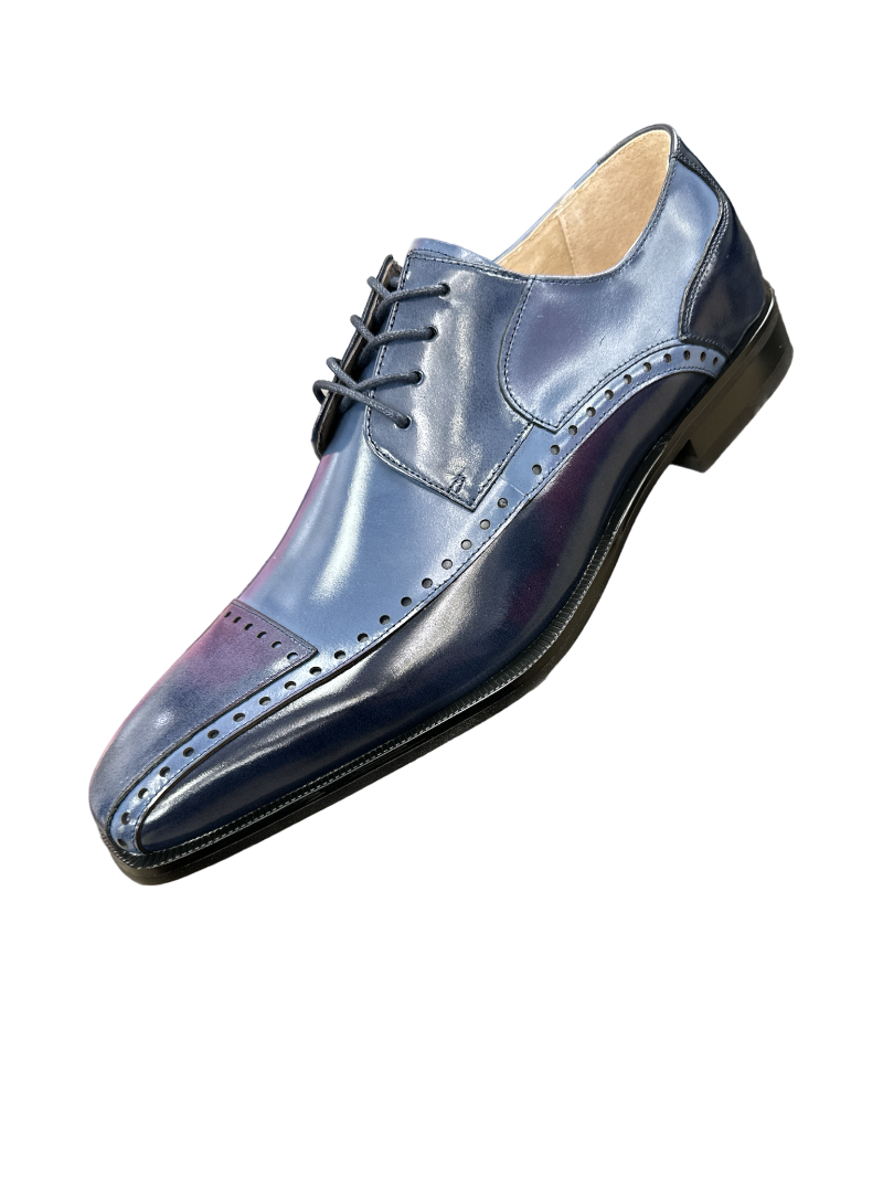 Stacy Adams Plaza Men's Multi Color Navy Blue LaceUp Dress Shoes Oxfo