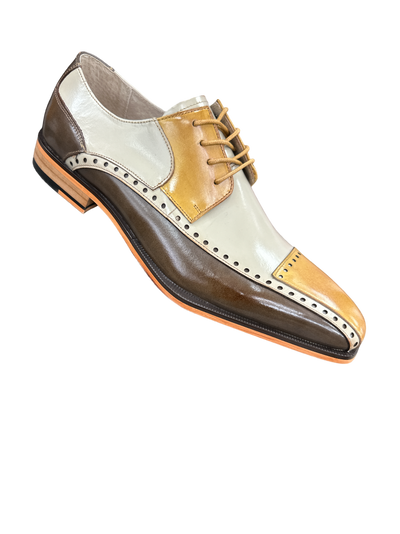 Stacy Adams Plaza Multi Color Olive Men's Lace-Up Dress Shoes Oxford Cap Toe