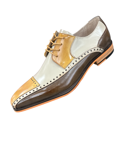 Stacy Adams Plaza Multi Color Olive Men's Lace-Up Dress Shoes Oxford Cap Toe