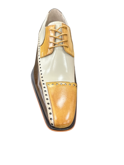 Stacy Adams Plaza Multi Color Olive Men's Lace-Up Dress Shoes Oxford Cap Toe