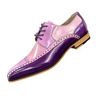 Stacy Adams Plaza Purple Men's Multi Color Lace-Up Dress Shoes Oxford Cap Toe
