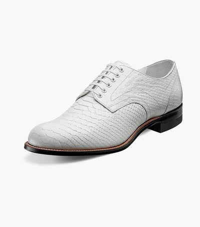 Stacy Adams White Madison Anaconda Plain Toe Oxford Men's shoe