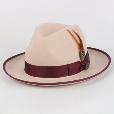 Steven Land Rose Wool Men's Hat with Snap Brim-the Domingo