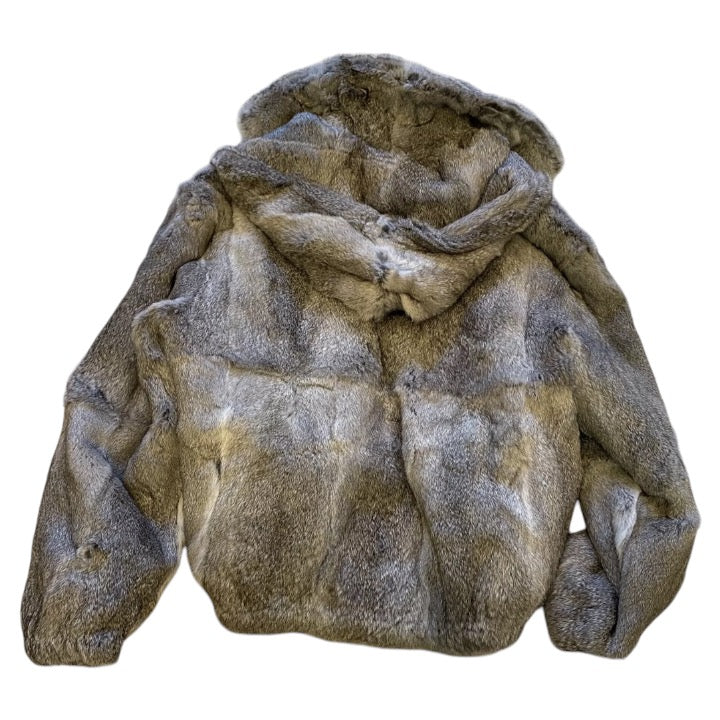 Stone Grey Fur Coat Men&