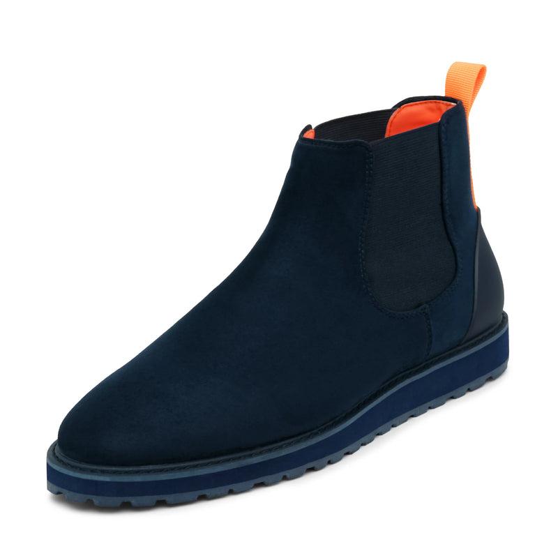 Navy Suede Chelsea Boots Casual Fashion Design Sneaker-The Mustella