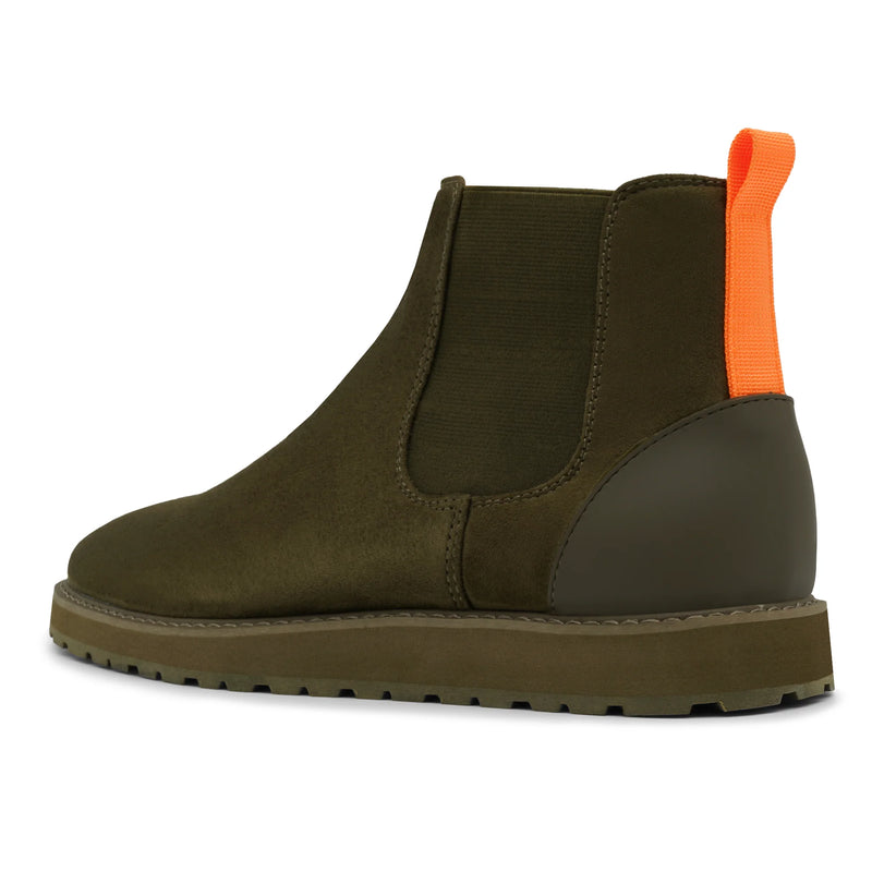 Olive Suede Chelsea Boots Casual Fashion Design Sneaker-The Mustella