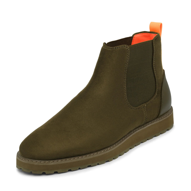 Olive Suede Chelsea Boots Casual Fashion Design Sneaker-The Mustella