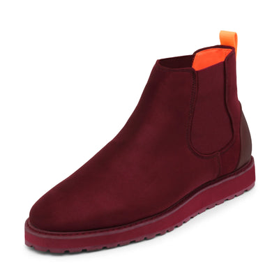 Burgundy Suede Chelsea Boots Casual Fashion Design Sneaker-The Mustella