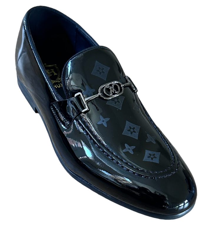 Trendy Black Patent Leather Men&