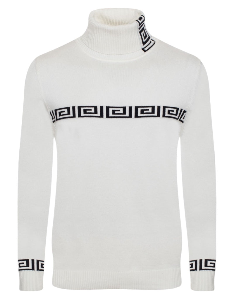 White Greek Key Italian Designer Men&