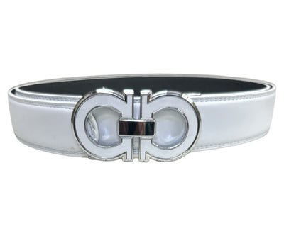 White Luxur Fashion Design Men's Genuine Leather Belt-101