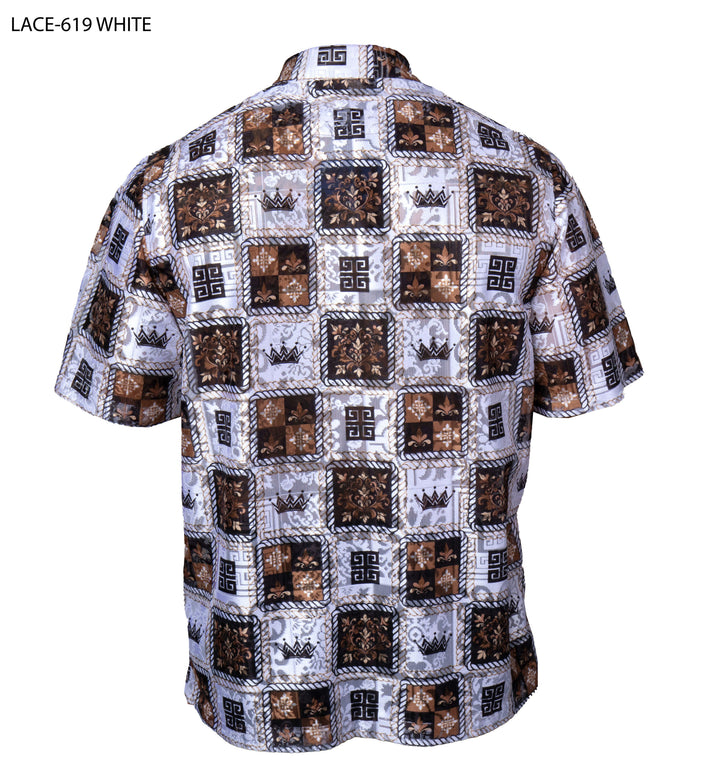 lace dress shirts White Men's Fashion Design Summer Short Sleeve Shirt # LACE-619 – DESIGN  MENSWEAR