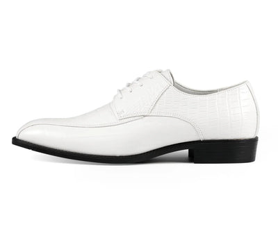 White Men's Harvey Lace Up Dress Shoes Two Tone Fashion Design