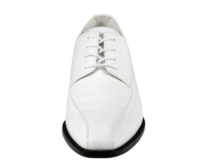 White Men's Harvey Lace Up Dress Shoes Two Tone Fashion Design