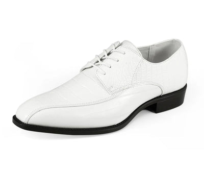 White Men's Harvey Lace Up Dress Shoes Two Tone Fashion Design