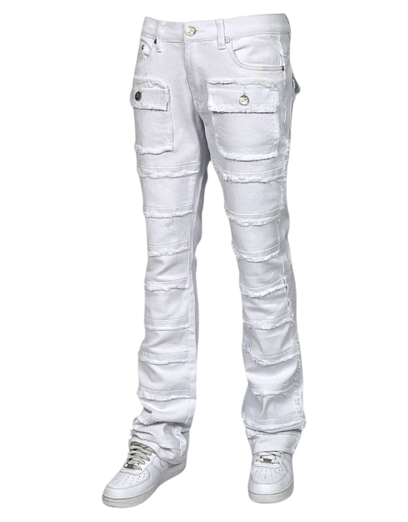 White Stacked Jeans Men&