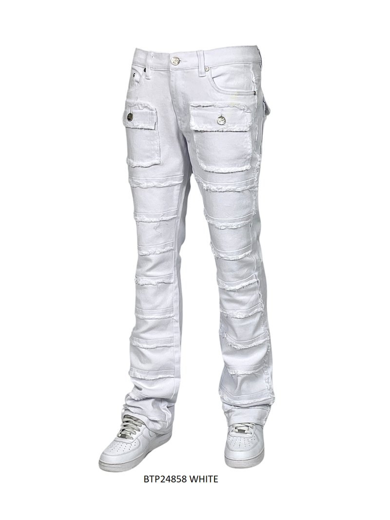 White Stacked Jeans Men&