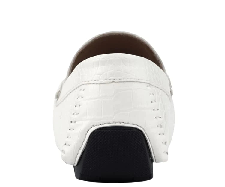 White Titus Croc Leather Men&