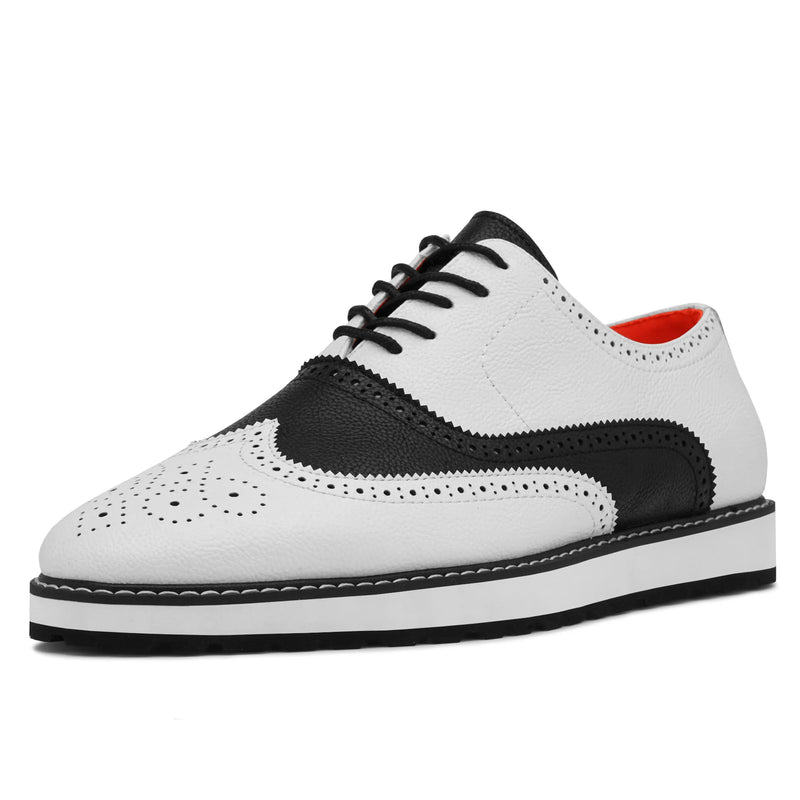 White and White Sneaker TAYNO Leather Lace Up Wingtip Sneaker-The Priority L