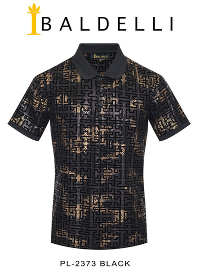 Black and Gold Men's Luxury Fashion Design Polo T-Shirt