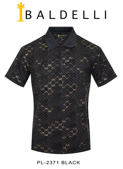 Black and Gold Men's Luxury Fashion Design Polo T-Shirt