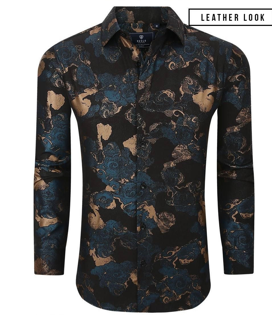 Black Mulicolor Men's Shirt Floral Printed Button-Down Casual Long Sle –  DESIGN MENSWEAR