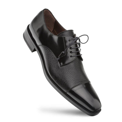 Black Mezlan Soka Cap-toe Men's Lace-Up Dress Shoes Genuine Leather