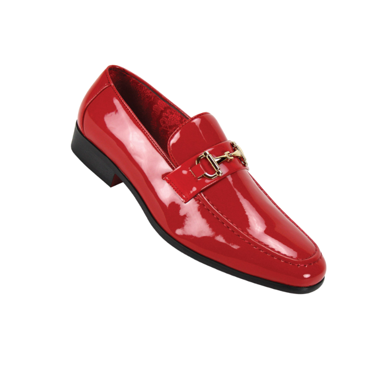 Globe footwear red men's patent leather dress shoes gold buckle tuxedo loafer 7012 Globe footwear red men's patent leather dress shoes gold buckle tuxedo loafer 7012