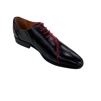 Black and Red Men's Lace-Up Dress Shoes Luxury Design