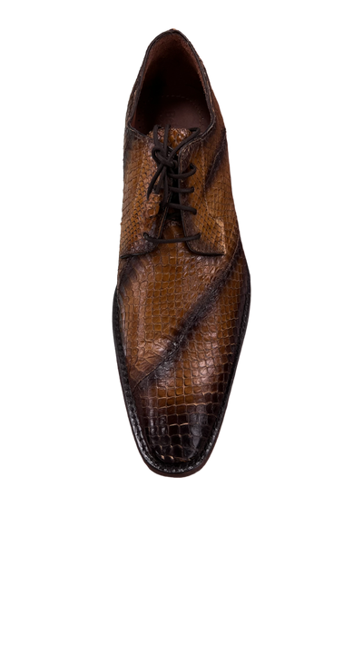 Belvedere Brown Men's Dress Shoes Snake Skin Lace Up - Design Menswear