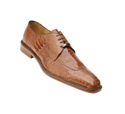 Belvedere Siena Cognac Men's Lace Up Oxford Shoes Genuine Ostrich - Design Menswear